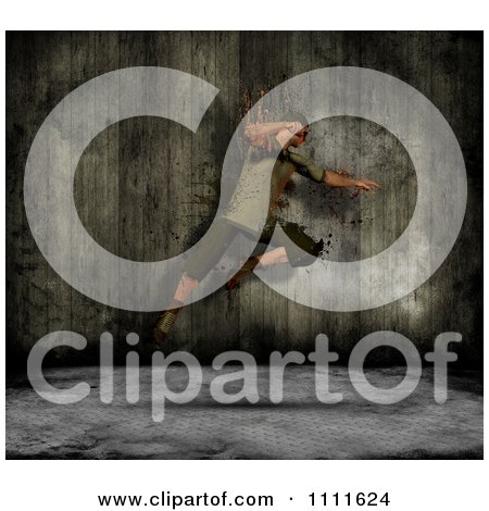 Clipart 3d Grungy Street Dancer Over Metal - Royalty Free CGI Illustration by KJ Pargeter