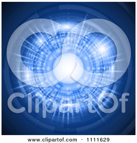 Clipart Futuristic Tunnel With Neon Blue Lights - Royalty Free Vector Illustration by KJ Pargeter