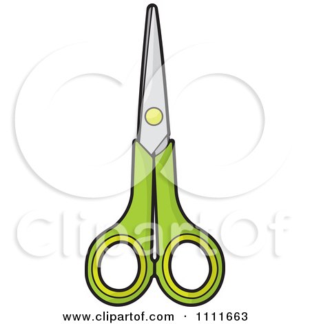 Clipart Green Handled Garden Shears - Royalty Free Vector Illustration by Any Vector