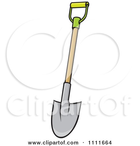 Clipart Green Handled Garden Shovel - Royalty Free Vector Illustration by Any Vector