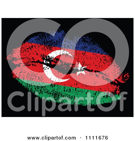 Clipart Zzerbaijan Flag Kiss On Black - Royalty Free Vector Illustration by Andrei Marincas