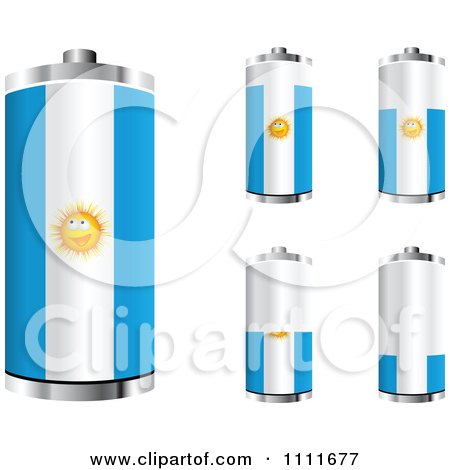 Clipart 3d Argentinian Flag Batteries At Different Charge Levels - Royalty Free Vector Illustration by Andrei Marincas