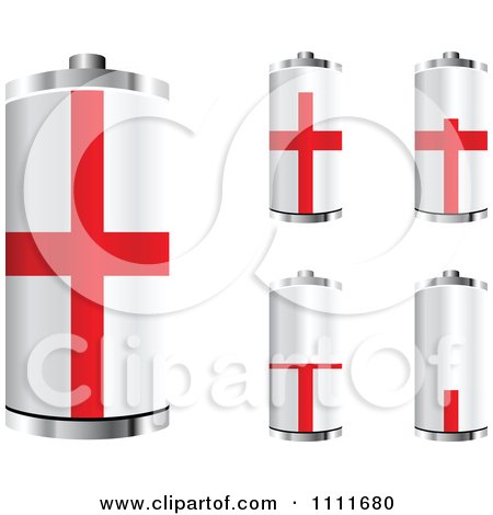 Clipart 3d English Flag Batteries At Different Charge Levels - Royalty Free Vector Illustration by Andrei Marincas