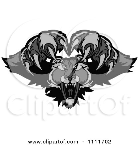 Clipart Pouncing Black Panther Mascot - Royalty Free Vector Illustration by Chromaco