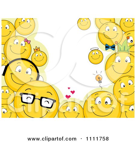 Clipart Smiley Emoticon Frame And Copyspace - Royalty Free Vector Illustration by BNP Design Studio