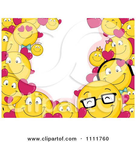 Clipart Valentine Smiley Emoticon Frame With Copyspace - Royalty Free Vector Illustration by BNP Design Studio
