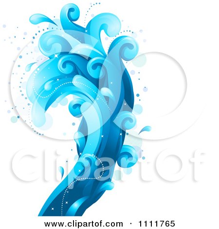 Clipart Blue Ocean Surf Splashes 2 - Royalty Free Vector Illustration by BNP Design Studio