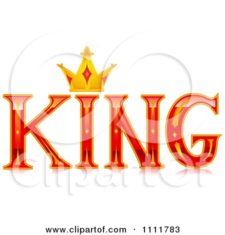 Clipart The Stylized Word KING With A Crown - Royalty Free Vector Illustration by BNP Design Studio