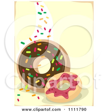 Clipart Donuts With Sprinkles On Yellow - Royalty Free Vector Illustration by BNP Design Studio