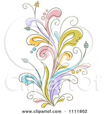 Clipart Beautiful Flowering Flourish 1 - Royalty Free Vector Illustration by BNP Design Studio