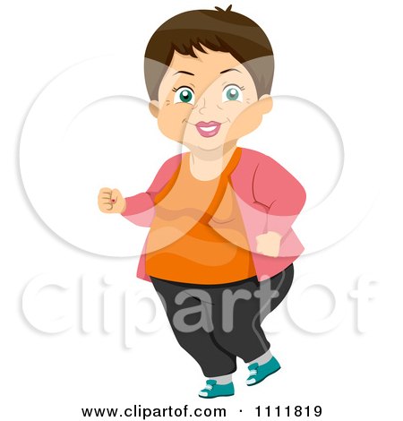 Clipart Happy Female Senior Citizen Jogging - Royalty Free Vector Illustration by BNP Design Studio