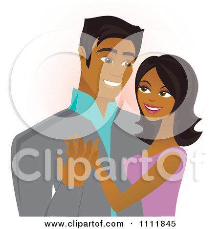 Clipart Happy Black Couple Embracing And Smiling - Royalty Free Vector Illustration by Amanda Kate
