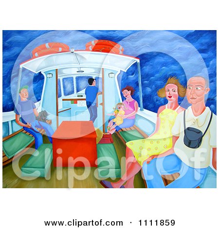 Clipart Passengers On A Polruan Ferry - Royalty Free Illustration by Prawny