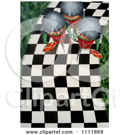 Clipart Soldiers Walking Down A Checkered Path - Royalty Free Illustration by Prawny