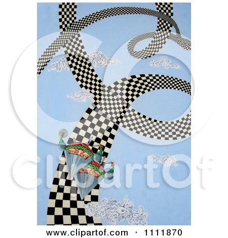 Clipart Soldiers On A Spiral Checkered Path - Royalty Free Illustration by Prawny