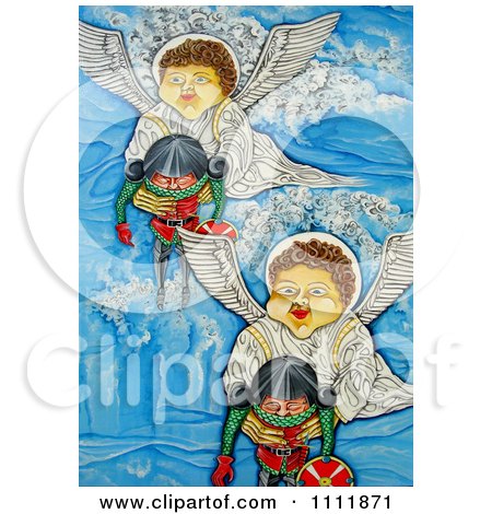 Clipart Angels Carrying Tired Soldiers - Royalty Free Illustration by Prawny