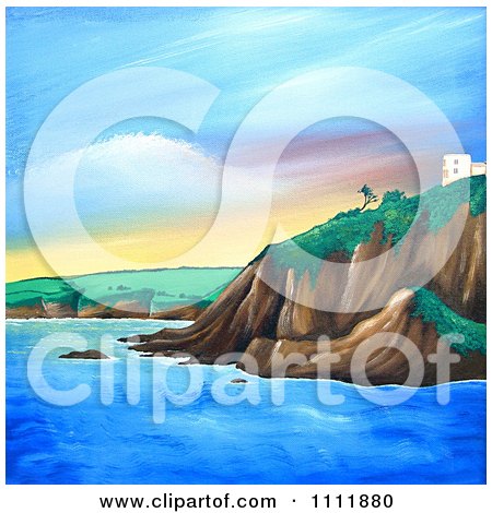 Clipart Building On A Coastal Cliff In Mevagissey - Royalty Free Illustration by Prawny