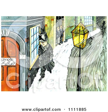 Clipart Scrooge Walking Down A Sidewalk - Royalty Free Illustration by Prawny