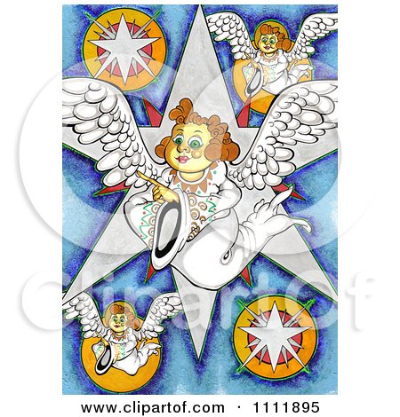 Clipart Angels With Stars - Royalty Free Illustration by Prawny