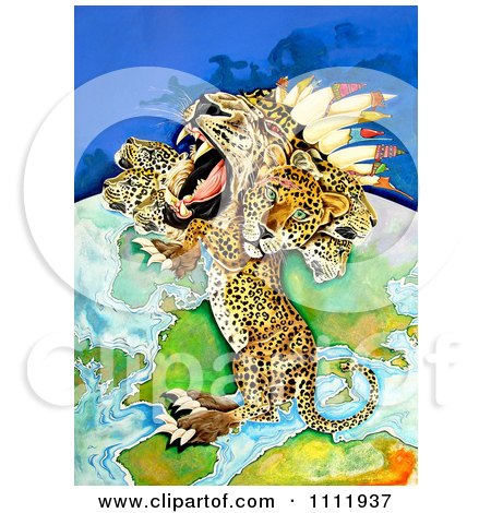 Clipart Leopard Best Over A Map - Royalty Free Illustration by Prawny