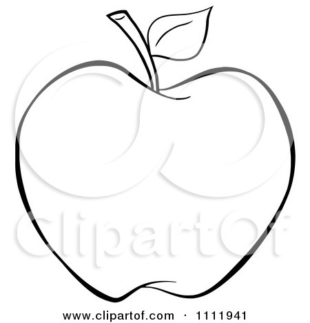 Clipart Outlined Apple - Royalty Free Vector Illustration by Hit Toon