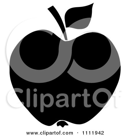 Clipart Black Apple Silhouette - Royalty Free Vector Illustration by Hit Toon