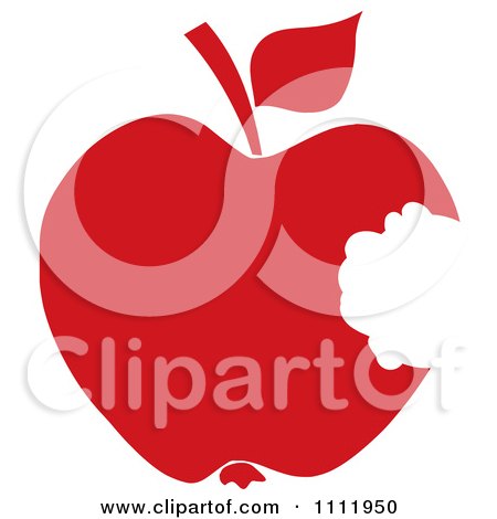 Clipart Red Apple With A Missing Bite - Royalty Free Vector Illustration by Hit Toon