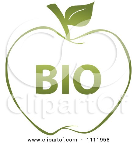 Clipart Green Bio Apple 2 - Royalty Free Vector Illustration by Hit Toon