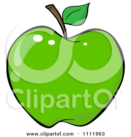 Clipart Green Apple 2 - Royalty Free Vector Illustration by Hit Toon