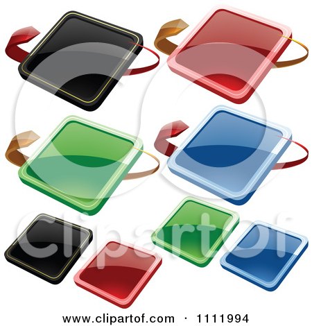Clipart 3d Colorful Diamond Icon Labels With Arrows - Royalty Free Vector Illustration by dero