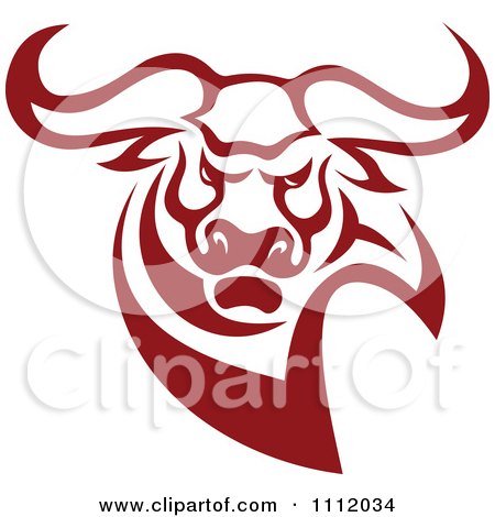 Clipart Red Aggressive Bull - Royalty Free Vector Illustration by Vector Tradition SM