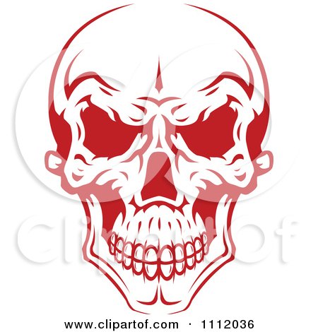 Clipart Evil Red And White Skull 2 - Royalty Free Vector Illustration by Vector Tradition SM