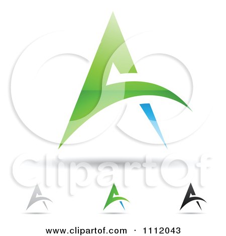 Clipart Abstract Letter A Icons With Shadows 4 - Royalty Free Vector Illustration by cidepix