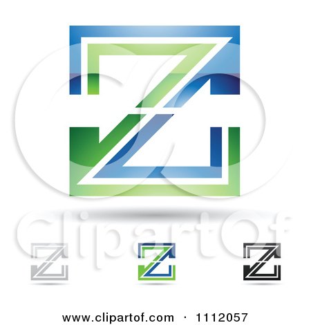 Clipart Abstract Letter Z Icons With Shadows 4 - Royalty Free Vector Illustration by cidepix