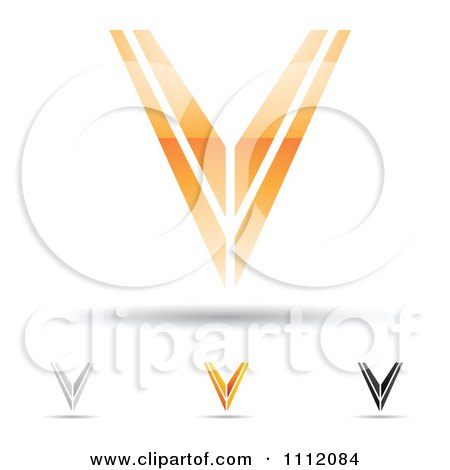 Clipart Abstract Letter V Icons With Shadows 5 - Royalty Free Vector Illustration by cidepix