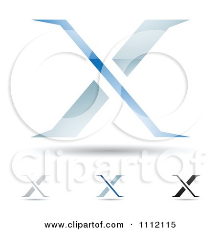 Clipart Abstract Letter X Icons With Shadows 1 - Royalty Free Vector Illustration by cidepix