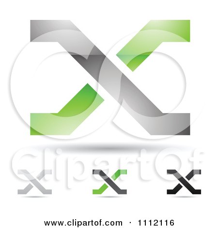 Clipart Abstract Letter X Icons With Shadows 8 - Royalty Free Vector Illustration by cidepix