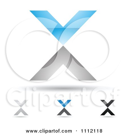 Clipart Abstract Letter X Icons With Shadows 6 - Royalty Free Vector Illustration by cidepix
