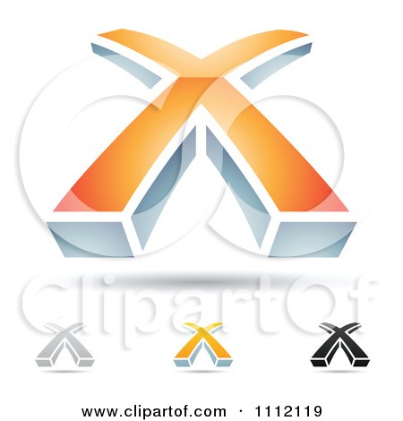 Clipart Abstract Letter X Icons With Shadows 5 - Royalty Free Vector Illustration by cidepix