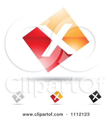 Clipart Abstract Letter X Icons With Shadows 9 - Royalty Free Vector Illustration by cidepix