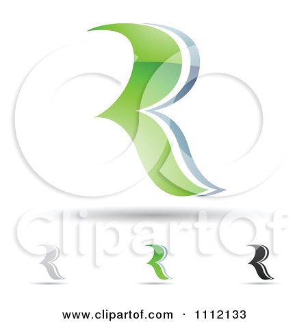 Clipart Abstract Letter R Icons With Shadows 3 - Royalty Free Vector Illustration by cidepix