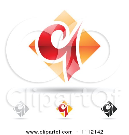 Clipart Abstract Letter Q Icons With Shadows 6 - Royalty Free Vector Illustration by cidepix