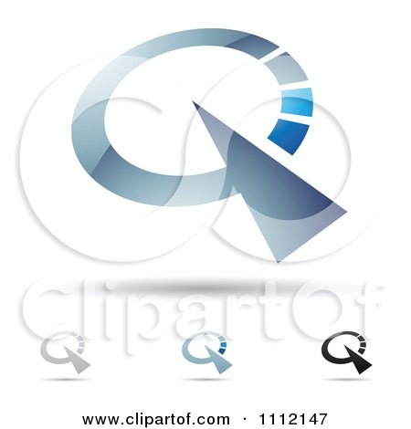 Clipart Abstract Letter Q Icons With Shadows 5 - Royalty Free Vector Illustration by cidepix