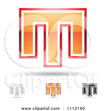 Clipart Abstract Letter M Icons With Shadows 8 - Royalty Free Vector Illustration by cidepix