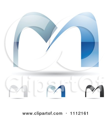 Clipart Abstract Letter M Icons With Shadows 7 - Royalty Free Vector Illustration by cidepix