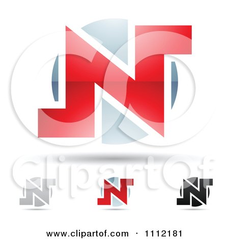 Clipart Abstract Letter N Icons With Shadows 6 - Royalty Free Vector Illustration by cidepix