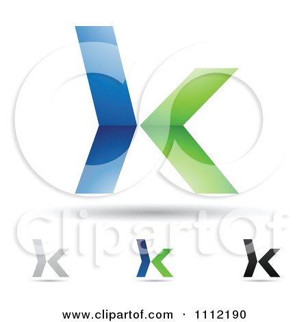Clipart Abstract Letter K Icons With Shadows 4 - Royalty Free Vector Illustration by cidepix