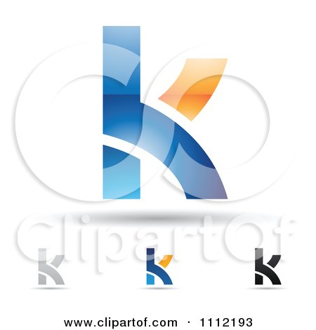 Clipart Abstract Letter K Icons With Shadows 2 - Royalty Free Vector Illustration by cidepix
