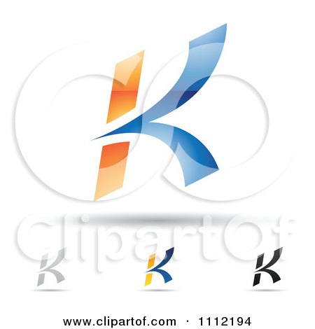 Clipart Abstract Letter K Icons With Shadows 7 - Royalty Free Vector Illustration by cidepix
