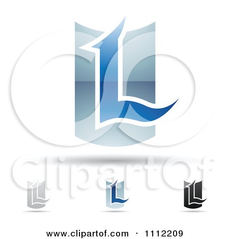 Clipart Abstract Letter L Icons With Shadows 5 - Royalty Free Vector Illustration by cidepix